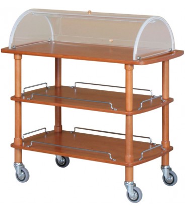 Carrello di servizio in legno con cupola mod CLP2013