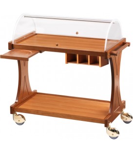 Carrello di servizio in legno con cupola mod CL2255