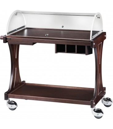 Carrello di servizio in legno con cupola mod CL2260W