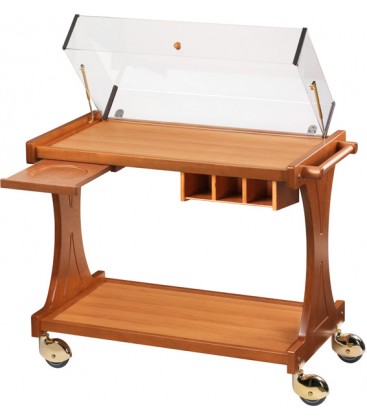 Carrello di servizio in legno con coperchio mod CL2350