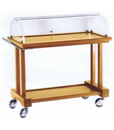 Carrello di servizio in legno con cupola mod LPC800
