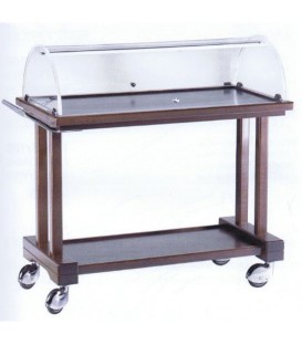 Carrello di servizio in legno con cupola mod LPC1000W