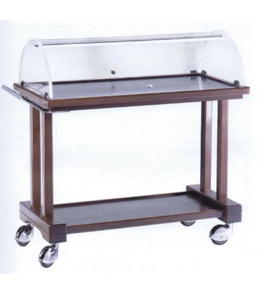 Carrello di servizio in legno con cupola mod LPC1000W
