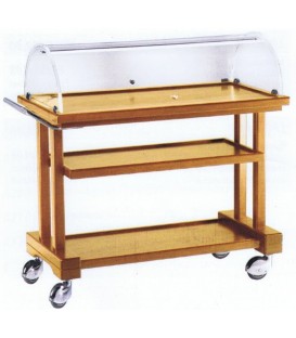 Carrello di servizio in legno con cupola mod LPC1050