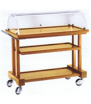 Carrello di servizio in legno con cupola mod LPC1050