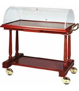 Carrello di servizio in legno con cupola mod LDF436