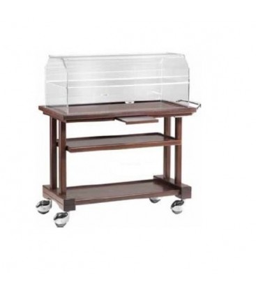 Carrello di servizio in legno con coperchio mod LPC1150W
