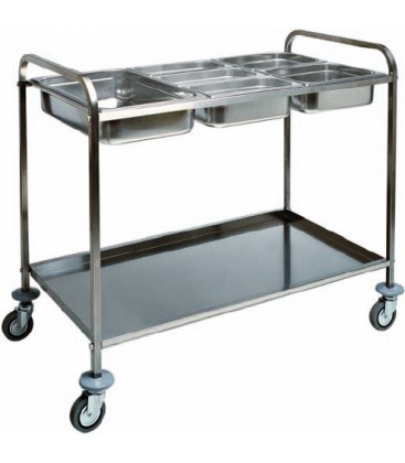 Carrello di servizio portabacinelle in acciaio inox CA1386