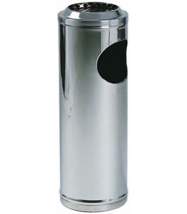 Posacenere gettacarta inox con coperchio a rete cromata AV4650