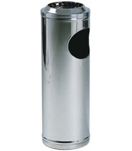 Posacenere gettacarta inox con coperchio a rete cromata AV4650