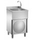 Lavamani inox su mobile con porta a battente LC50MM