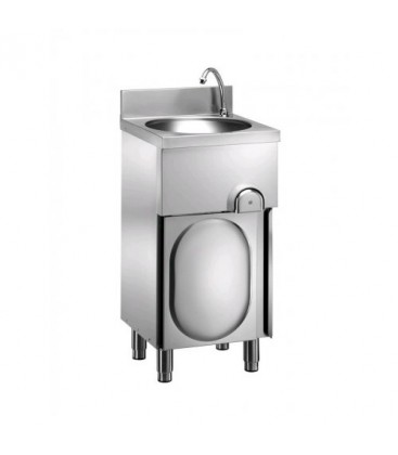 Lavamani inox su mobile con porta a battente LM48M