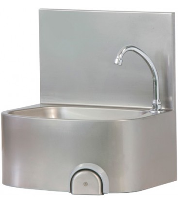 Lavamani inox a parete comando a ginocchio LM48