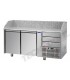 Tavolo refrigerato pizza GN1/1 con 2 porte, 3 cassetti neutri  e piano in granito mod PZ02EKOC3