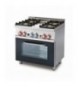 cucina a gas 4 fuochi Forno a gas con grill GN 1/1 cm. 64x39x35h - Porta cieca inox