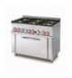 CUCINA MISTA 6 FUOCHI CON Forno elettrico statico con grill GN 1/1 cm. 64x42x35h - Porta vetro