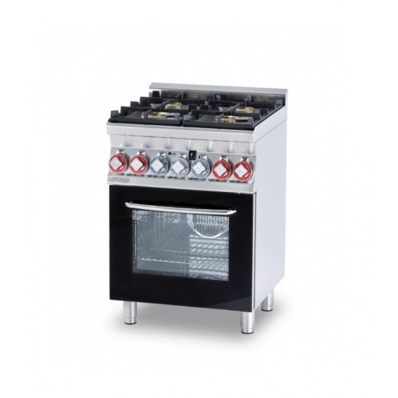 CUCINA MISTA 4 FUOCHI CON Forno elettrico multifunzione - Camera cm. 46x37x35h - Porta vetro