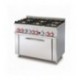 CUCINA MISTA 6 FUOCHI CON Forno elettrico multifunzione - Camera GN 1/1 cm. 64x37x35h - Porta vetro