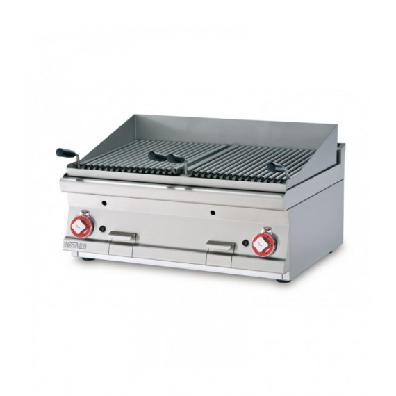 Griglia a gas-pietralavica N. 2 griglie in acciaio inox cm. 38x42,5 regolabili - 2 zone di cottura