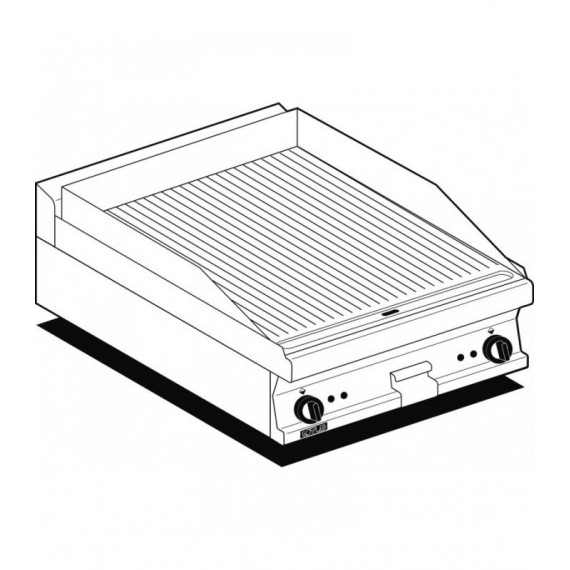Fry-top rigato trifase Piastra cm 59,5x45