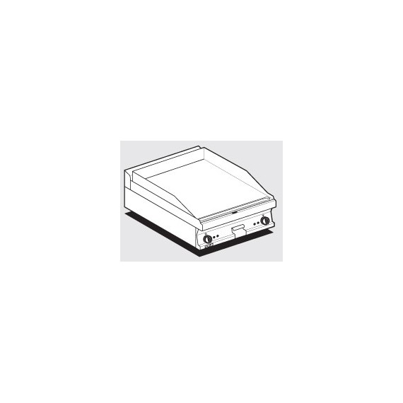Fry-top liscio cromato trifase Piastra cm 59,5x45