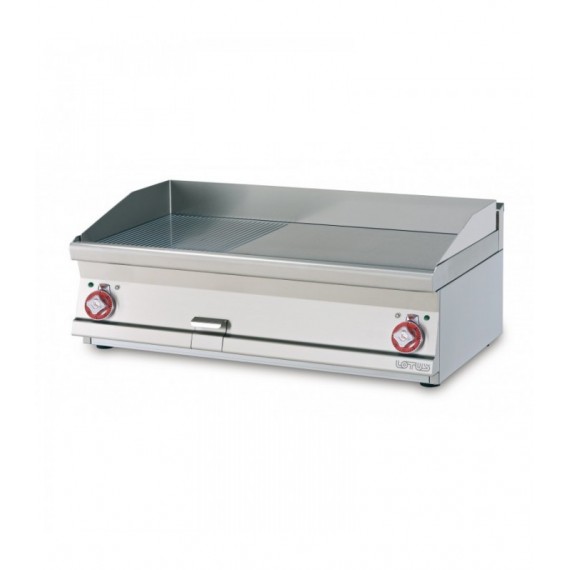 FRY-TOP 3/5 LISCIO + 2/5 rigato CROMATO TRIFASE Piastra cm 99,5x45
