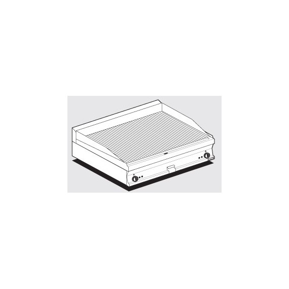 Fry-top rigato cromato trifase Piastra cm 99,5x45