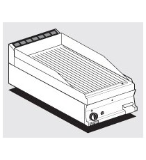 FRY-TOP RIGATO CROMATO GAS Piastra cm 39,5x45