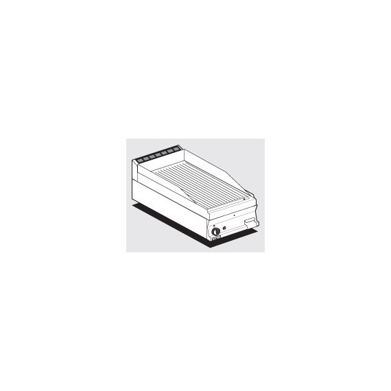 FRY-TOP RIGATO CROMATO GAS Piastra cm 39,5x45