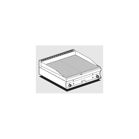 FRY-TOP RIGATO CROMATO GAS Piastra cm 79,5x45