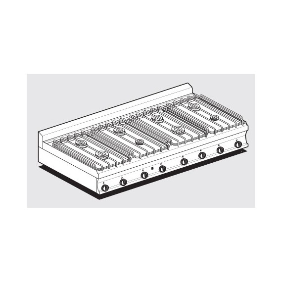 PIANO COTTURA GAS 8 fuochi