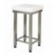 CEPPO IN POLIETILENE spessore 8cm, CON SGABELLO IN TUBOLARE ACCIAIO INOX cm60x60x88h