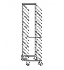 CARRELLO pasticceria 16 teglie cm.40X60