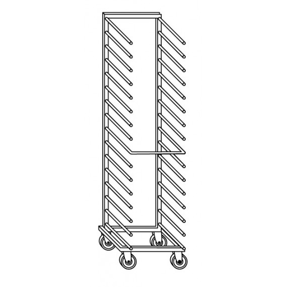 CARRELLO pasticceria 16 teglie cm.40X60