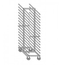 CARRELLO pasticceria 32 teglie cm.40X60
