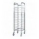 Carrello portavassoi universale. Struttura in acciaio inox. Guide in filo di acciaio cromato. 10 vassoi