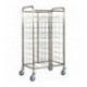 Carrello portavassoi universale. Struttura in acciaio inox. Guide in filo di acciaio cromato. 20 vassoi