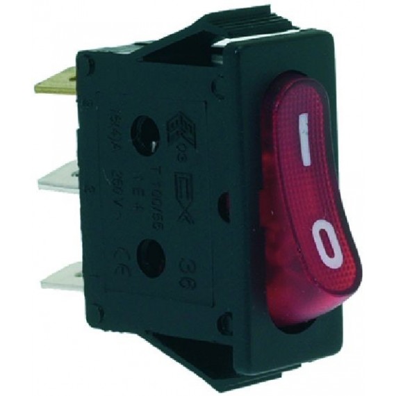INTERRUTTORE UNIPOLARE ROSSO 16A 250V