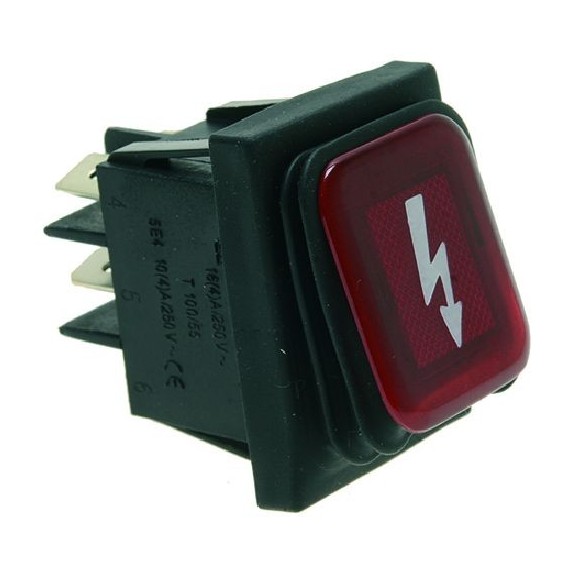 PULSANTE BIPOLARE ROSSO 16A 250V