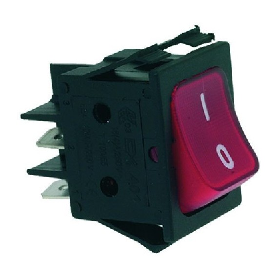 INTERRUTTORE BIPOLARE ROSSO 16A 250V