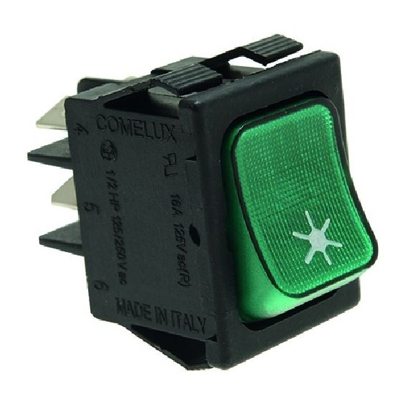 INTERRUTTORE BIPOLARE VERDE 250V 16A