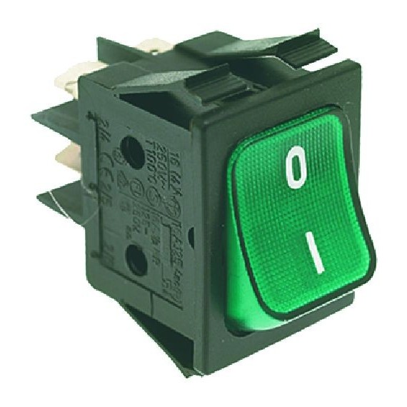 INTERRUTTORE BIPOLARE VERDE 16A 250V