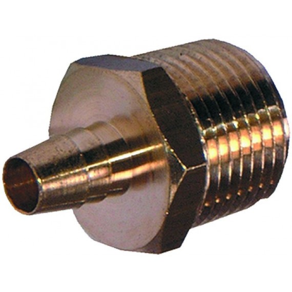 RACCORDO PORTAGOMMA Diam. 3/8M Diam. 6 OTTONE