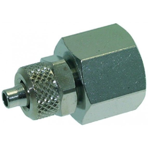 RACCORDO DIRITTO 1/4F Diam. 6/4 NICHELATO