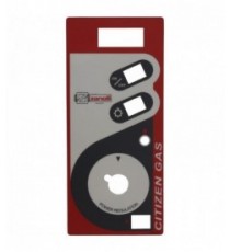 TARGA COMANDI GRIGIA-ROSSA 340x150 mm