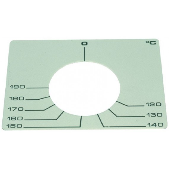 TARGA ADESIVA PER TERMOSTATO 120-190C