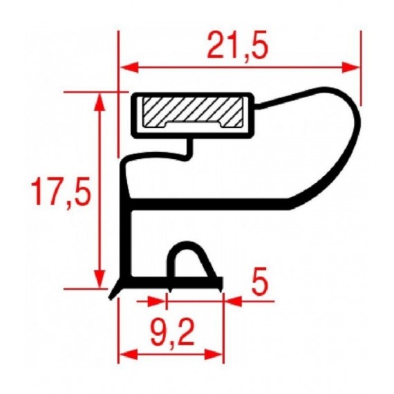 GUARNIZIONE MEZZO BORDO 595x306 mm
