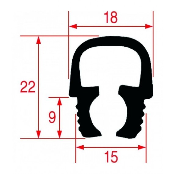 GUARNIZIONE INFERIORE PORTA FORNO 650 mm