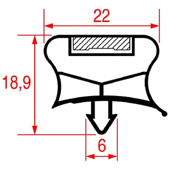 GUARNIZIONE AD INCASTRO 710x420 mm