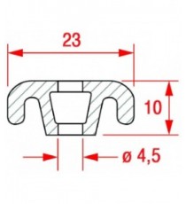 PROFILO PVC NERO PER GUARNIZIONI 2500 mm